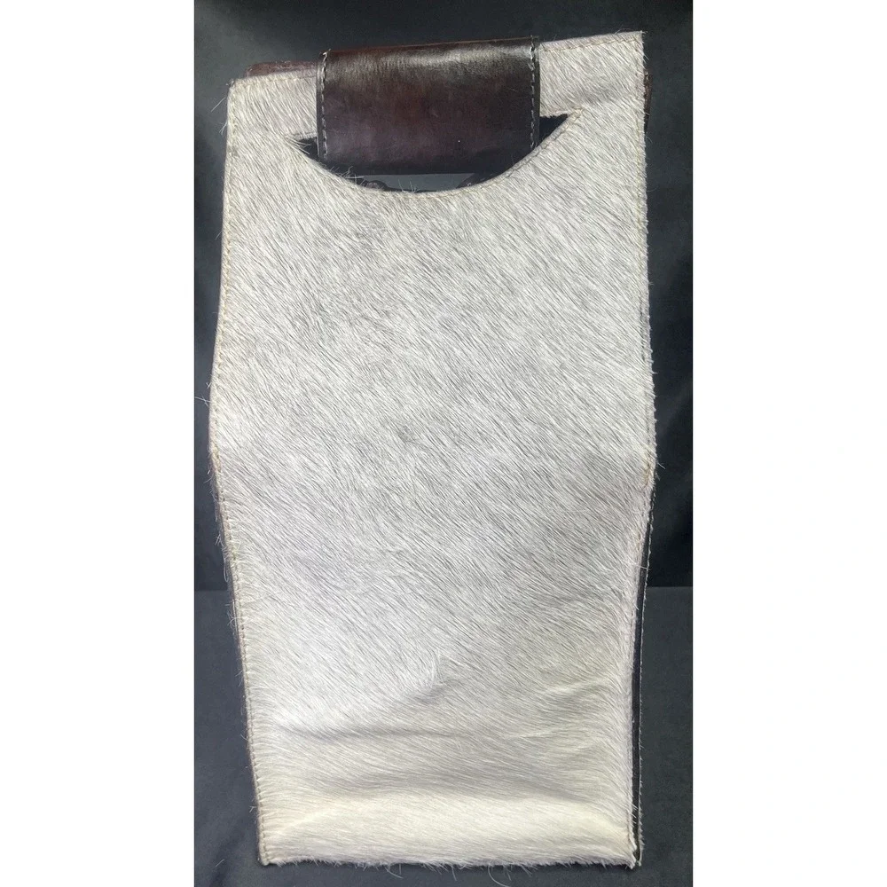Cowhide Hair On 2 Bottle‎ Wine Carrier Bag Western Rodeo Cowgirl Rancher cowboy